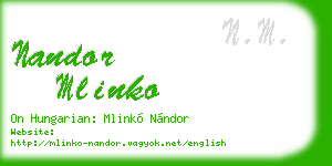 nandor mlinko business card